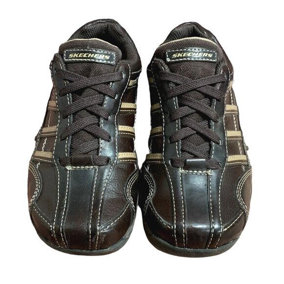 Skechers‎ Shoes Youth Boys Size 1 Brown Lace Up Low Top Hiking Sneaker 91658L - Picture 9 of 12